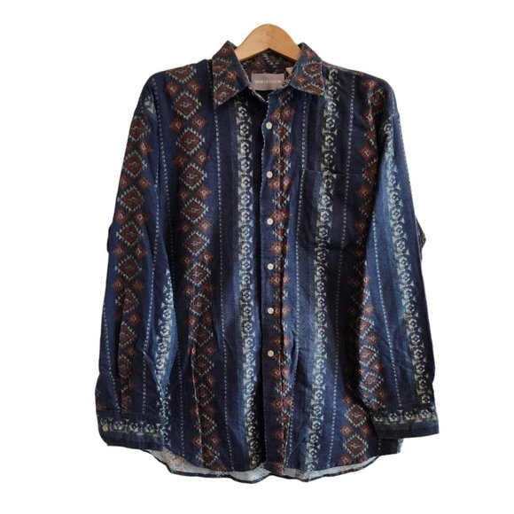 Van Heusen Other - Vintage Van Heusen Southwestern Aztec Button Down Collared Long Sleeve Shirt L